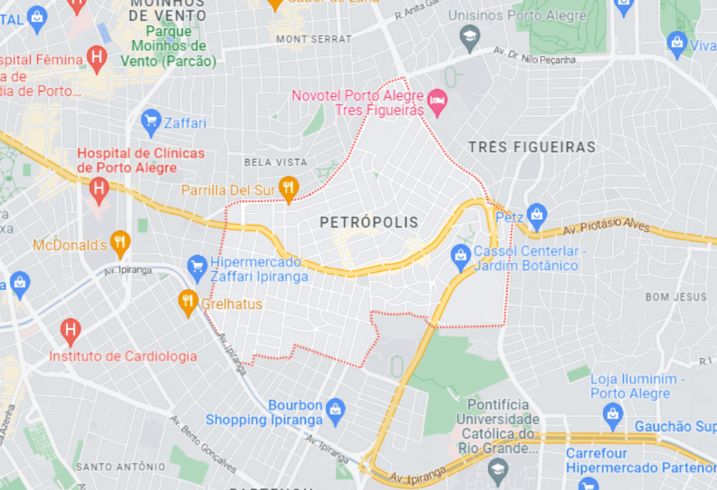 localização mapa bairro Petrópolis porto alegre