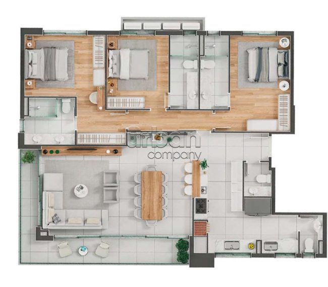 Apartamento, 3 quartos, 3 suítes, 3 vagas, no bairro Auxiliadora em Porto Alegre
