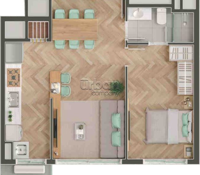 Apartamento com 45m², 1 quarto, 1 suíte, 1 vaga, no bairro Tristeza em Porto Alegre