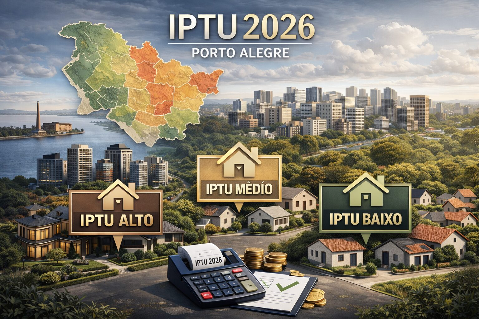Imagem do post: IPTU 2026 Porto Alegre: diferença do imposto entre bairros e o que muda em 2026